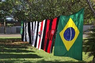 Sejam bandeiras do Brasil ou de times, ambulantes querem é vender. (Foto: Paulo Francis)