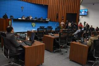 Deputados em sessão ordinária hoje. (Foto: Divulgação/ALMS)