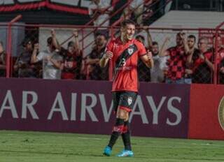 Gabriel Baralhas, autor de um dos três gols do Atlético em campo. (Foto: Bruno Corsino-ACG)