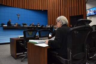 Plenário da Assembleia Legislativa durante reunião da CCJR (Comissão de Constituição, Justiça e Redação), na manhã de hoje. (Foto: Divulgação/ALMS)