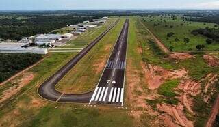 Pista do Aeroporto Santa Maria, localizado na saída para Três Lagoas (Foto: Divulgação)