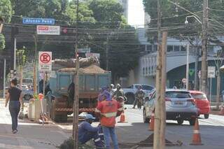 Obras deixam cruzamento da Rua Pedro Celestino parcialmente interditado hoje Obras deixam cruzamento da Rua Pedro Celestino parcialmente interditado hoje