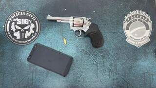 Revólver utilizado no assassinato. (Foto: Polícia Civil) 