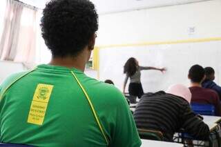 Aula na Escola Estadual Joaquim Murtinho sobre &#34;Democracia Racial&#34;. (Foto: Henrique Kawaminami)