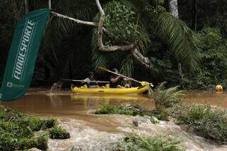 Águas do Rio Formoso ficaram turvas após temporal de sábado. (Foto: Divulgação/Fundesporte)