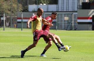 Treinamento do Tricolor paulista para a disputa contra o Cuiabá (Foto: Divulgação/SPFC)