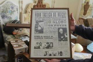 Headline from the 1941s of the O Globo newspaper.  (Photo: Marcos Maluf)