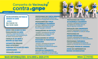 Calendário de vacinação contra a gripe na Capital. (Arte: Sesau)