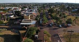 Vista aérea do município de Coronel Sapucaia. (Foto: Segov)