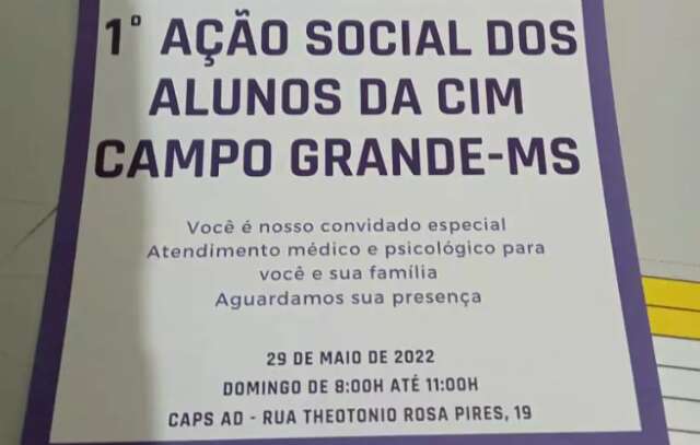 Caps oferece atendimento m&eacute;dico e outras atividades em a&ccedil;&atilde;o neste domingo