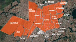 Mapa mostra bairros que vão receber o &#34;mosquito do bem&#34;. (Arte: Thiago Mendes)