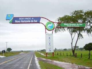 Entrada do município de Novo Horizonte do Sul. (Foto: Governo de MS)