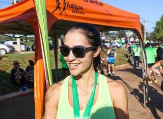 Veterinária Daniele Melo Campos Silva, que participou da corrida. (Foto: Henrique Kawaminami)