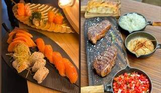 Clientes podem escolher entre churrasco à parrilla ou tradicional sushi (Foto: Quintal 280 e Omakase)