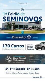 1ª Feirão de Seminovos discautol oferece as melhores taxas de financiamento aquisição do veículo (Imagem: Divulgação)