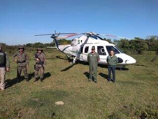 Helicóptero é utilizado em 2ª fase da operação deflagrada nesta segunda-feira. (Divulgação/PMA)