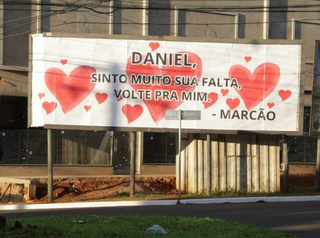 Em 2019, a declaração de amor foi estampada na Rua Rachid Neder. (Foto: Arquivo/Campo Grande News)