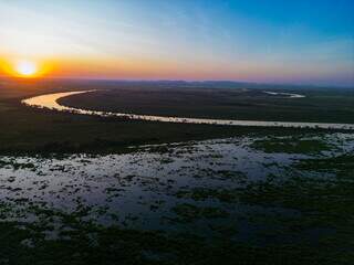 Pôr do sol no coração do Pantanal. (Foto: Divulgação GM)