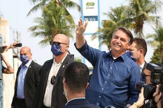 Bolsonaro durante visita a Corumbá, em 2020. (Foto: Júlio Nascimento/PR)