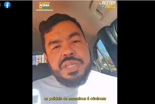 Trecho do vídeo em que o deputado afirma que Marcos Trad chamou a PM de assassina. (Foto: Reprodução)