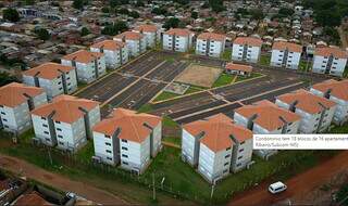 Residencial Jardim Canguru, em Campo Grande, tem 18 blocos e 300 apartamentos de 47 m² em média. (Foto: Arquivo/Subcom MS)