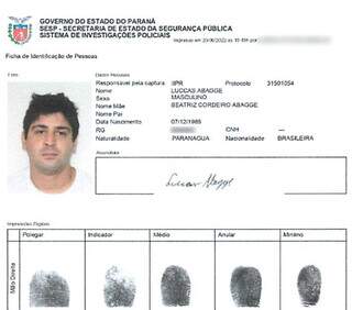 Luccas apresentou nome falso, mas identidade foi confirmadas por digitais. (Foto: Reprodução)