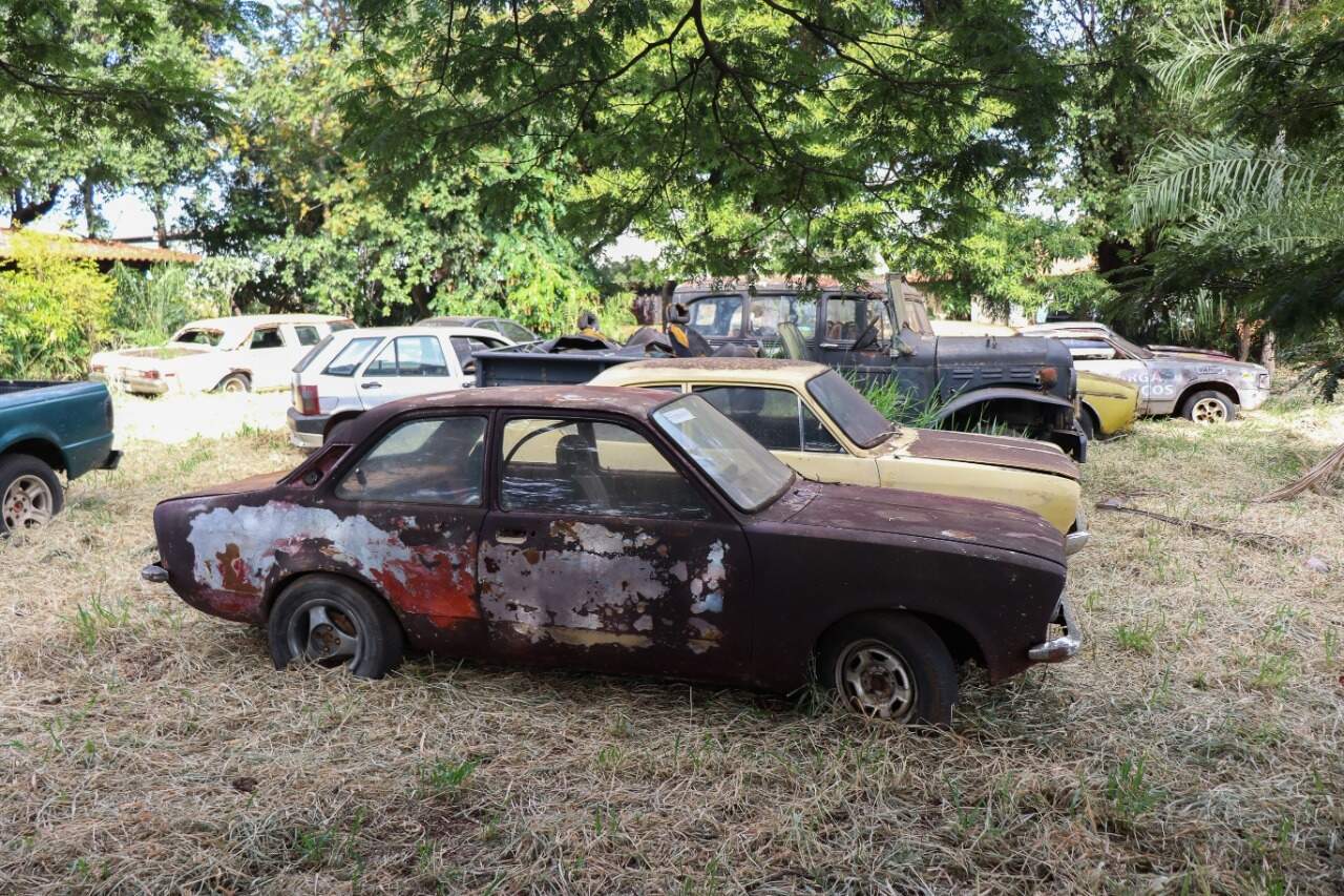 Carros Antigos - Relíquia bem guardada na garagem do dono.