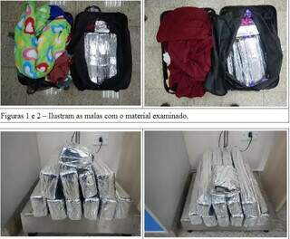 Droga sendo levada em malas despachadas no aerporto. (Foto: Reprodução)