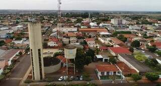 Vista aérea de Fátima do Sul. (Foto: Divulgação/Sanesul)