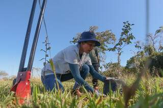 Para dar suporte às mudas, os voluntários também utilizam agrominerais e hidrogel. (Foto: Marcos Maluf)