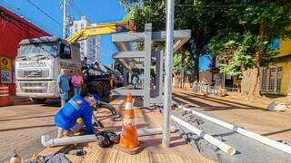 Estrutura está sendo montada na Rua Rui Barbosa, próxima da Rua Dom Aquino. (Foto/Divulgação)