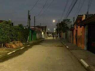 Região onde a vítima morava com o filho, em SP. (Foto: TV Vanguarda)
