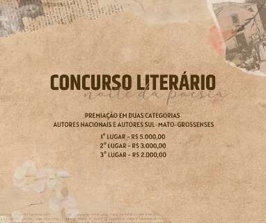 Concurso literário vai premiar com até R$ 5 mil melhor poesia