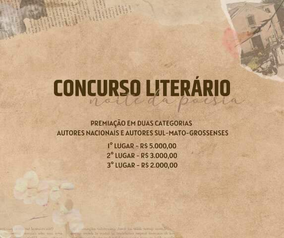 Concurso liter&aacute;rio vai premiar com at&eacute; R$ 5 mil melhor poesia