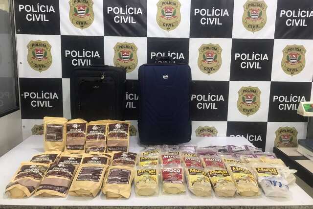 Levada de MS para SP, coca&iacute;na colorida &ldquo;escapa&rdquo; de narcoteste e c&atilde;o farejador