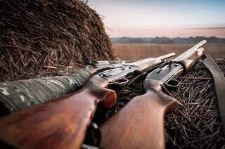 Armas de fogo utilizadas por caçadores. (Foto: Agência Senado/Reprodução)
