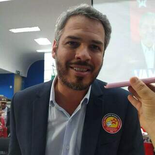 Candidato do PT ao Senado de MS, Tiago Botelho (Foto: Bruna Marques)