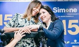 Simone Tebet e Mara Gabrilli durante anúncio de chapa 100% feminina (Foto Assessoria)