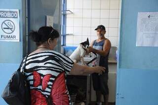 Cachorro em sala de vacinaçaõ do Centro de Controle de Zoonoses. (Foto: Paulo Francis)