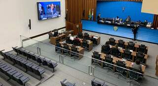 Plenário da Assembleia Legislativa de Mato Grosso do Sul durante sessão. (Foto: Arquivo)