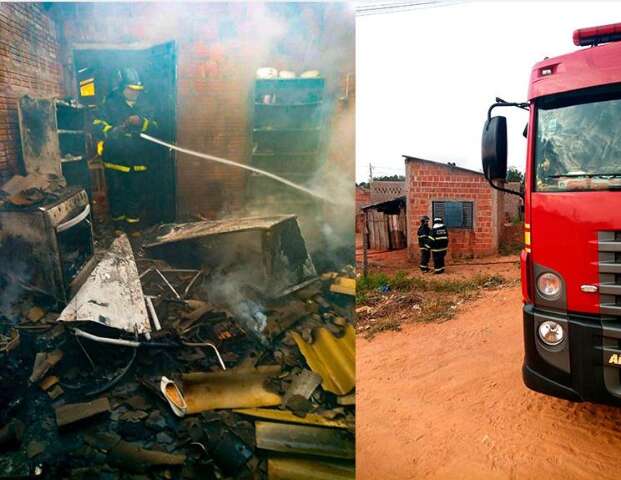 Casa pega fogo e morador perde quase tudo em inc&ecirc;ndio