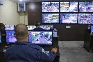 Central de Monitoramento da Guarda Civil Municipal em Campo Grande (Foto: Paulo Francis/Arquivo)