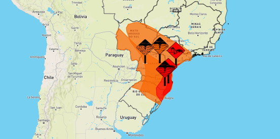 Inmet renova alerta de chuvas intensas com alagamentos em MS 