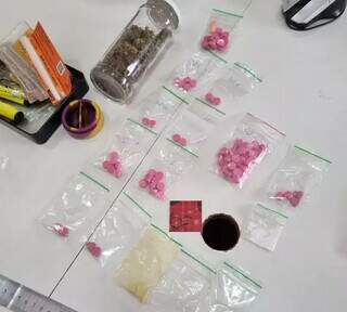 Drogas apreendidas na encomenda enviada pelos Correios. (Foto: Polícia Federal) 