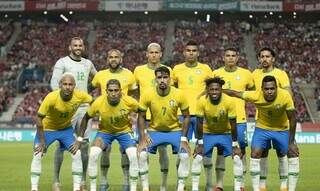 Elenco da Seleção Brasileira. (Foto: Lucas Figueiredo/CBF/Direitos Reservados/ReproduçãoAgênciaBrasil)