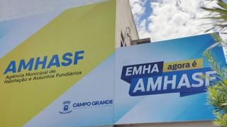 Fachada da Amhasf (Agência Municipal de Habitação e Assuntos Fundiários). (Foto: Divulgação/Amhasf)