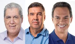 André Puccinelli, Eduardo Riedel e Marquinhos Trad são candidatos ao governo de MS.