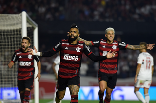 Jogadores do Flamengo comemorando a vitória desta quarta-feira (25). (Foto: Marcelo Cortes / CRF)