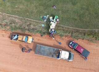 Veículo capotou antes da chegada em Campo Grande (Foto: Divulgação)