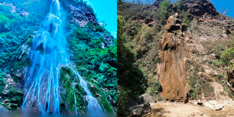 Maior cachoeira do Estado, Boca da Onça está totalmente seca há mais de um mês